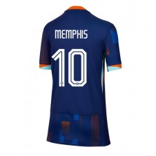 Nederländerna Memphis Depay #10 Bortatröja Dam EM 2024 Korta ärmar